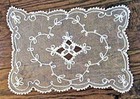 2 Vtg Doilies 11 1 2     12  White Tambour Embroidered Net Lace Cutwork Centers