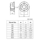 M3 M4 M5 M6 M8 M10 M12 M16 Hex Serrated Flang Nuts Din6923 A2 A4 Stainless Steel