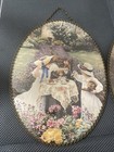 Antique Victorian 9 1 4  Beautiful Girls Flue Cover    No Stains   Vibrant Colors