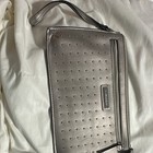 Calvin Klein Women   s Silver Studded Zip Wristlet Wallet Folding Credit Card