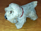 Vintage Steiff Tessie 3  Mohair Grey Schnauzer Dog 1950s Plush Fur Toy   Collar