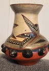 Vintage Ecuadorian Canelos Quichua Polychrome Pottery Vase Native Vase Folk Art