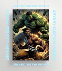 Hulk Vs Wolverine Marvel Comic Mcu Poster Print - No Frame