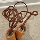 Vtg 9 1 2  Everlast Wood Handle Leather Jump Rope Model 4497