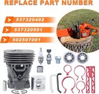 47mm Cylinder Piston Kit For Husqvarna 455 460 Rancher Jonsered Cs2255 Chainsaws