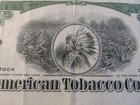 Sling s Vintage      American Tobacco Co  Stock Certificate  1966 Beautiful Art     