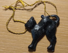 60s Vintage Black Cat Wine Charm Zimmermann Graeff Wine Germany With Gold Cord