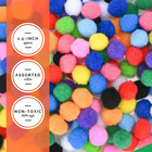 Wau Craft Pom Pom Balls - 100pcs 1 5 Inch Multicolored Large Pompoms For Crafts 