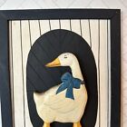 Vintage Wooden Welcome Sign Goose With Blue Bow Country Geese Cute Home Decor