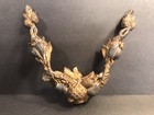 Pair Of Antique Lead Ornament furniture Decoration pediment france C 1900 gold