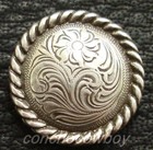 Set Of 6 Western Horse Saddle Tack Antique Rope Edge Conchos 3 4  Screw Back