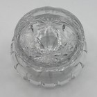 Vintage Crystal Glass Powder Vanity Jar Flower Etched With Lid 3 5    Read Desc