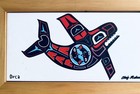 Orca Whale Tile In Wood 7 5   x 11 5    By Chris Mahan Alaska Native Art