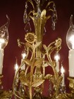 Antique Vintage Chandelier Brass Crystal 12 Lights Lamp French Old    32 