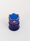 Vintage Norsk Hostfest Minot North Dakota Cobalt Gold Glass Toothpick Holder