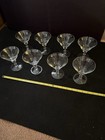Vintage Clear Stemmed - Cocktail Glasses     Set Of 8     Faceted Stem     4 5    Tall