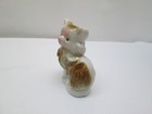 Vintage Ceramic Porcelain Cat Kitten Figurine Japan  Gold   White