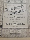 Rare Antique Original Piano Rare Sheet Music 1868  one Heart One Soul  Strauss