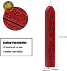 6 Pcs Blood Red Sealing Wax Sticks With Wick  Sealing Wax Candle