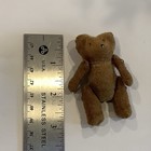 Antique Miniature Teddy Bear Dark Brown Mohair Wool Jointed Mini Vintage Doll