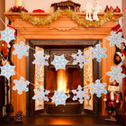 2 Pack Frozen Snowflake Gradient Glitter Snowflake Banner For Winter Wonderland 
