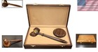 Elegant Wooden Gavel And Sound Block Set - Perfect Gift For Judges   Lawyers