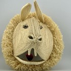 Wounaan Embera Hand Woven Lion Animal Mask Panama Palm Fiber 1980s Vintage