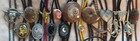 Vintage Lot Of 17 Metal Bolo Ties  Bull  Stones  Heart  Cowboy Boot  Black Onyx
