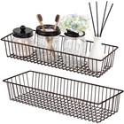 Farmhouse Decor Metal Wire Storage Organizer Bin Basket 2 Pack  - Rustic Toil   