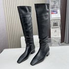 The Row Womens New Back Zipper Thin Medium Knee Boots 