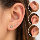 12 Pairs Stud Earrings Sealed Sterile Packs Secure Screw-back Hypoallergenic