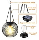 Solar Lantern Outdoor Waterproof Hanging Garden Light Solar Powered 2 Pack