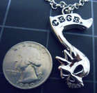 Cbgb Necklace Pendant New Old Stock Rare Skull Mohawk Note Ramones Blondie