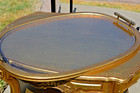 Vintage Gilt Wood Server Bar Cabriole Legs Glass Tray Re moveable