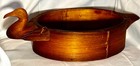 Antique Bamboo And Wood Carved Duck Shaped Hand Crafted Asian Steamer  Good Cond
