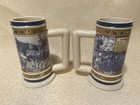 Vintage Nfl Football Coffee Mugs Pair Set Team Ceramic Sports Drinkware Glasses