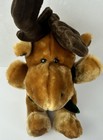 Dan Dee Brown Moose Plush 15  Stuffed Animal Toy Reindeer Green Scarf