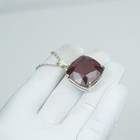 85ct Solid 925 Sterling Silver Red Ruby Necklace Jewelry  Wedding Gift Pendant 