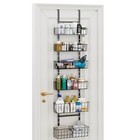Over The Door Bathroom Organizer  6-tier Adjustable Metal Baskets 6 Tier Black
