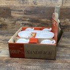 Vtg Federal Glass 8 Pc Soup N Sandwich Set Milk Glass Luncheon Snack Nib  read 