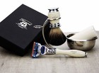Badger Hair Shaving Brush   5 Blades Shaver Shaving Set For Men - Mens Gift Idea
