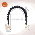 17 Inch Braided Purse Strap  1pc Black Pu Leather Replacement Handle Short Handb