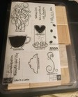 2006 Retired Set Of 11  Stampin  Up   like It A Latte  Wood Unmounted Coffee Nos