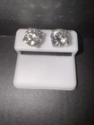 Moissanite Diamond 925 Sterling Silver Stud Earrings  8ct 10mm  Vvsd Color 