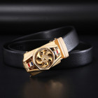 Men s Automatic Click Buckle Microfiber Leather Black Belt Casual Ratchet Belt