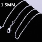 925 Sterling Silver Necklace 16 18 20 22 24 Inches Fine 1 5mm Box Chain For