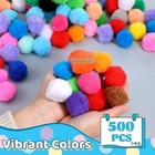 500 Pcs 1 5 Inch Multicolor Fuzzy Craft Pom Poms Balls For Diy Arts Projects