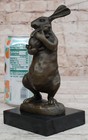 Signed Milo Bronze Sculpture Statue Art Rabbit Deco Home Garden Decor Figurine