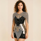 Medieval Fantasy Chainmail Armor Set  Women s Larp Costume With Harness Top And