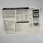 Tatung Fan Model Bfb-12 Instructions Vintage Limited Warranty Manual Long Beach